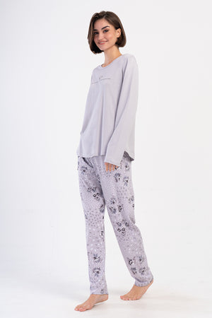 KADIN SUPREM BATTAL XXL UZUN KOL PIJAMA TAKIM 403282 - Vienetta1.GrupTAS