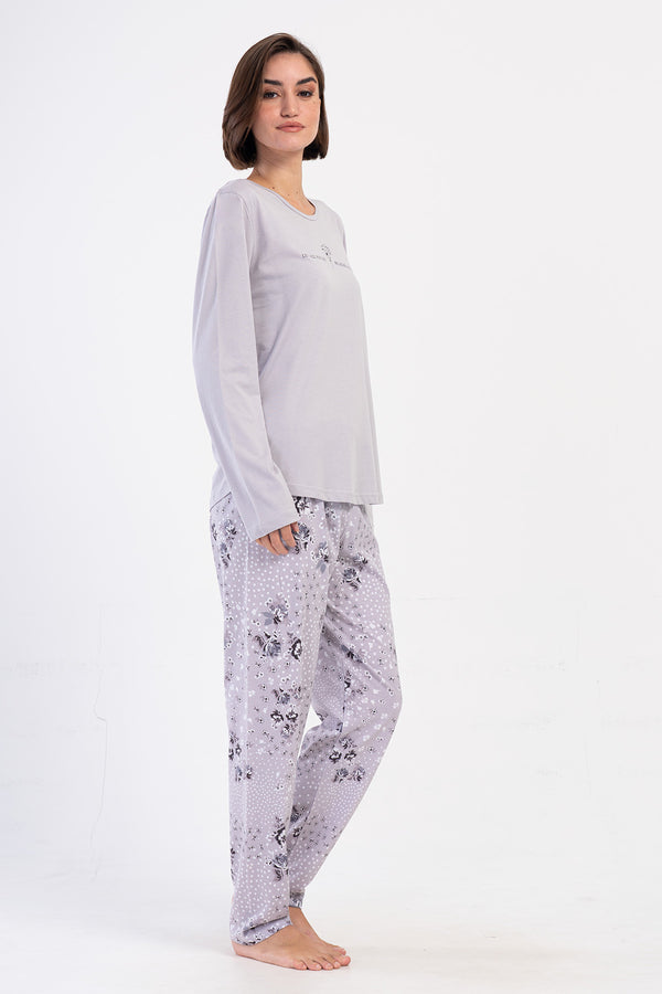 KADIN SUPREM BATTAL XXL UZUN KOL PIJAMA TAKIM 403282 - Vienetta1.GrupTAS