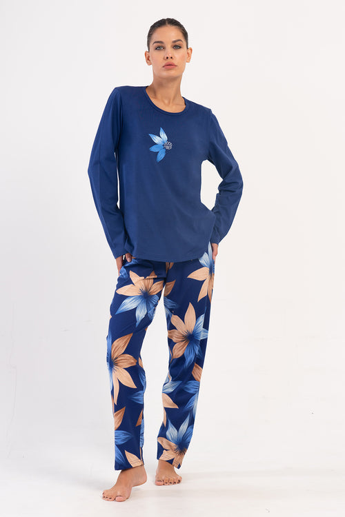 KADIN SUPREM XXL UZUN KOL PIJAMA TAKIM 403291 - Vienetta1.GrupINDIGO