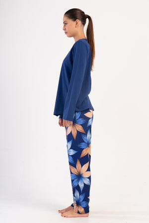 KADIN SUPREM XXL UZUN KOL PIJAMA TAKIM 403291 - Vienetta1.GrupINDIGO