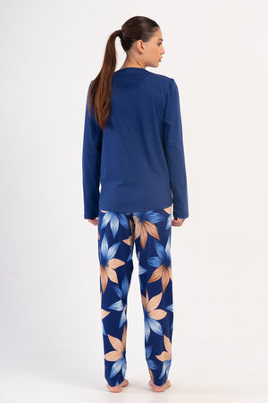 KADIN SUPREM XXL UZUN KOL PIJAMA TAKIM 403291 - Vienetta1.GrupINDIGO