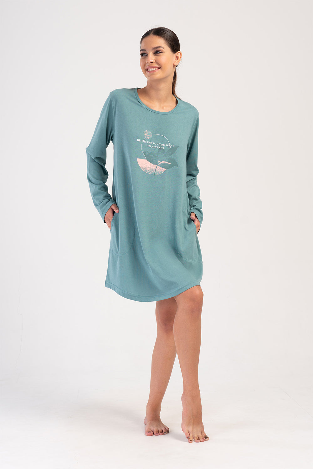 KADIN BATTAL XXL UZUN KOL TUNIK 403314 - Vienetta1.GrupPETROL