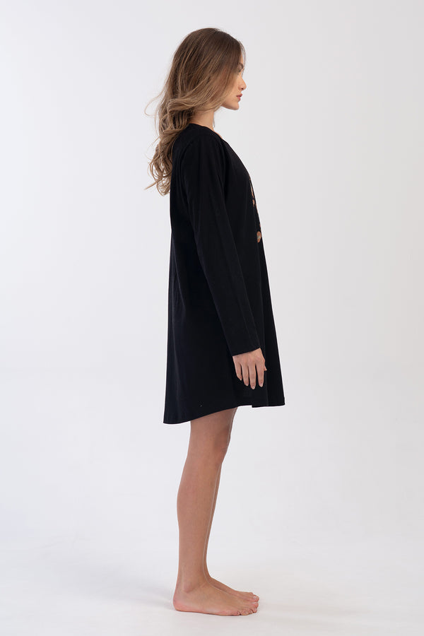 KADIN SUPREM BATTAL XXL UZUN KOL TUNIK 403318 - Vienetta1.GrupSIYAH