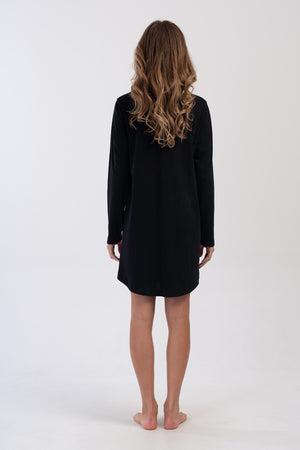 KADIN SUPREM BATTAL XXL UZUN KOL TUNIK 403318 - Vienetta1.GrupSIYAH