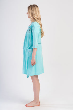 Woman Supreme Falli Short Sleeve Pregnant Tunic Dressing Gown Set