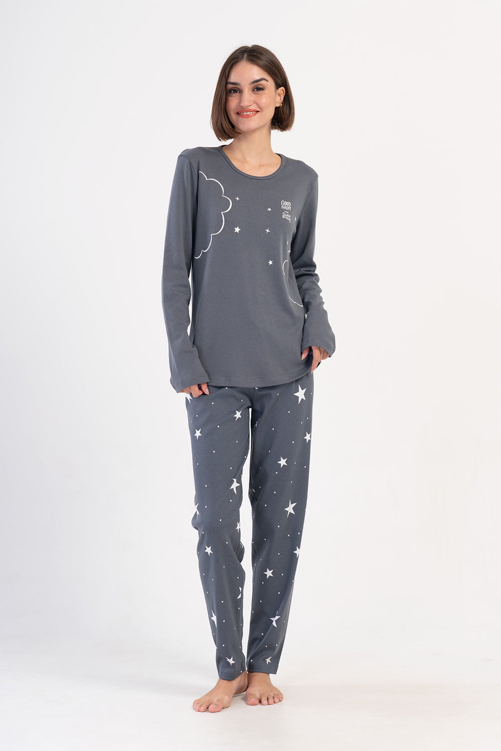 KADIN INTERLOK UZUN KOL PIJAMA TAKIM 403356 - Vienetta1.GrupFUME