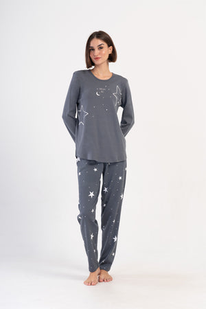 KADIN INTERLOK XXL UZUN KOL PIJAMA TAKIM 403357 - Vienetta1.GrupFUME