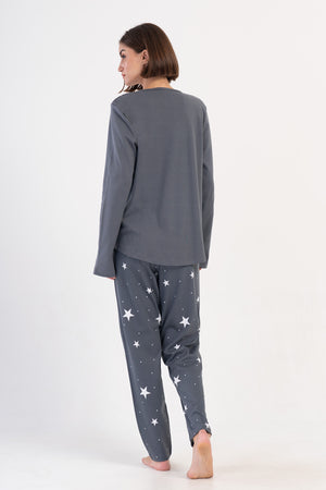 KADIN INTERLOK XXL UZUN KOL PIJAMA TAKIM 403357 - Vienetta1.GrupFUME