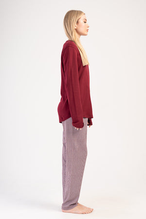 KADIN INTERLOK XXL UZUN KOL PIJAMA TAKIM 403360 - Vienetta1.GrupBORDO
