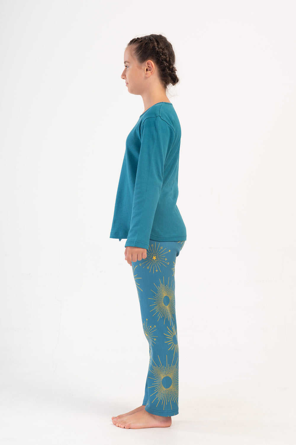 Kids' Girl Interlock Silver Pine Pyjama Set