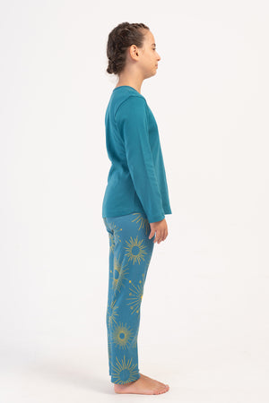 Kids' Girl Interlock Silver Pine Pyjama Set