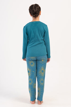 Kids' Girl Interlock Silver Pine Pyjama Set