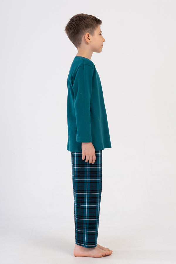 ERKEK COCUK INTERLOK UZUN KOL PIJAMA TAKIM(7 - 81/3 - 14) 403370 - Vienetta1.GrupZUMRUT