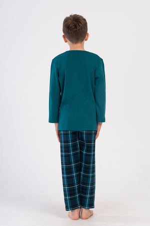 Kids' Boy Emerald Supreme O Neck Long Sleeve Pyjama Set