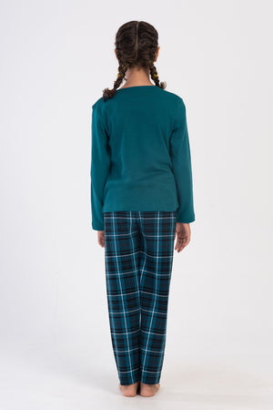 KIZ COCUK INTERLOK UZUN KOL PIJAMA TAKIM(7 - 8/13 - 14) 403372 - Vienetta1.GrupZUMRUT