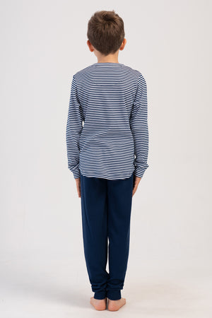 ERKEK COCUK INTERLOK UZUN KOL PIJAMA TAKIM(7 - 81/3 - 14) 403376 - Vienetta1.GrupINDIGO