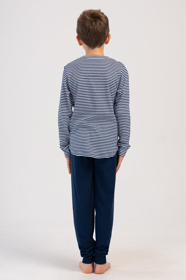 ERKEK COCUK INTERLOK UZUN KOL PIJAMA TAKIM(7 - 81/3 - 14) 403376 - Vienetta1.GrupINDIGO