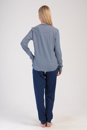 KADIN INTERLOK UZUN KOL PIJAMA TAKIM 403377 - Vienetta1.GrupINDIGO