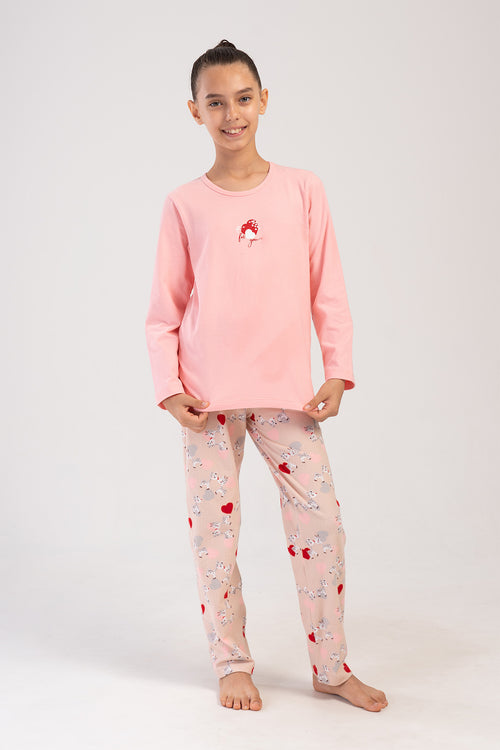 KIZ COCUK LYC SUPREM UZUN KOL PIJAMA TAKIM(7 - 8/13 - 14) 404019 - Vienetta1.GrupAÇIK PEMBE