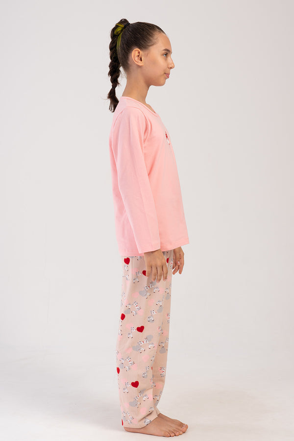 KIZ COCUK LYC SUPREM UZUN KOL PIJAMA TAKIM(7 - 8/13 - 14) 404019 - Vienetta1.GrupAÇIK PEMBE