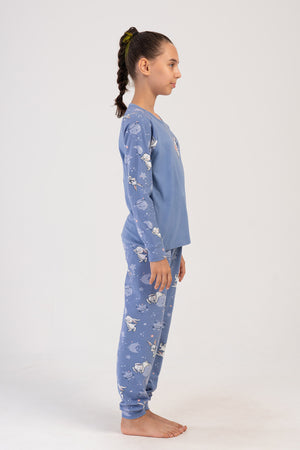 KIZ COCUK LYC SUPREM UZUN KOL PIJAMA TAKIM(7 - 8/13 - 14) 404032 - Vienetta1.GrupMAVI