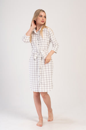 KADIN LYC SUPREM 3/4 KOL TAMAMI DUGMELI GOMLEK TUNIK 404041 - Vienetta1.GrupKIRIK BEYAZ