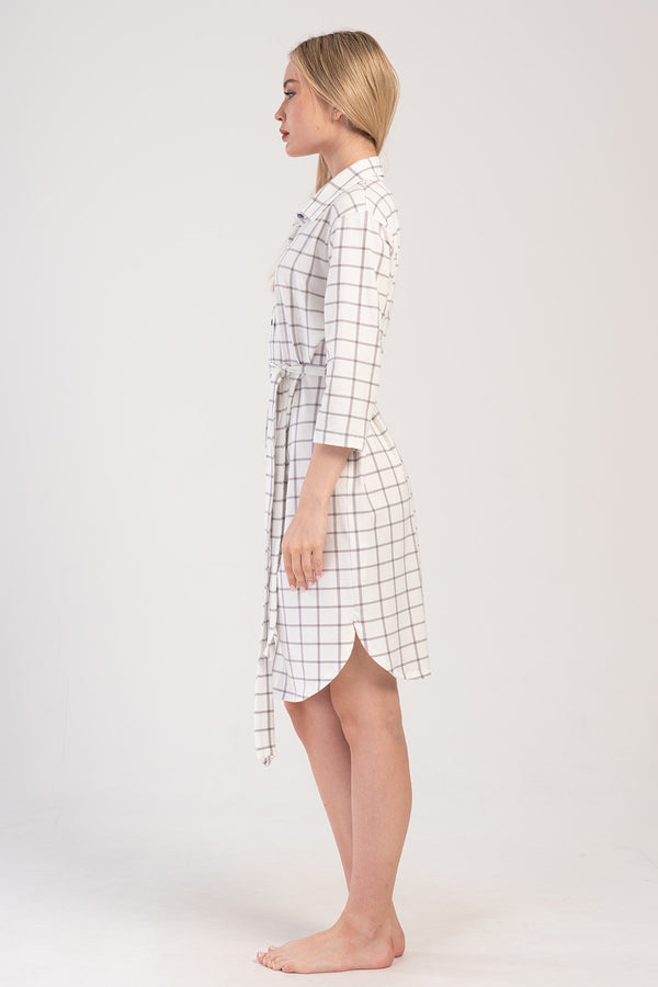 KADIN LYC SUPREM 3/4 KOL TAMAMI DUGMELI GOMLEK TUNIK 404041 - Vienetta1.GrupKIRIK BEYAZ