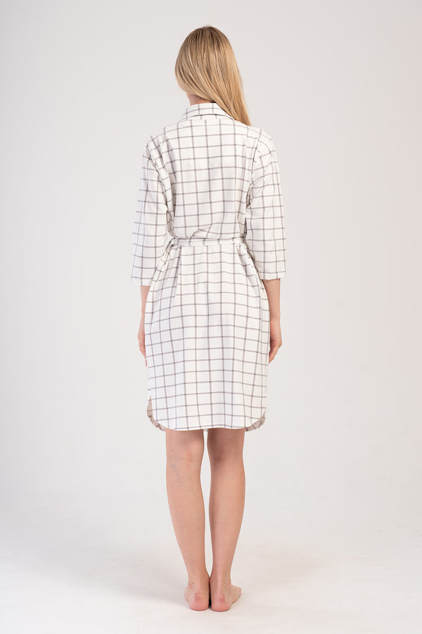 KADIN LYC SUPREM 3/4 KOL TAMAMI DUGMELI GOMLEK TUNIK 404041 - Vienetta1.GrupKIRIK BEYAZ