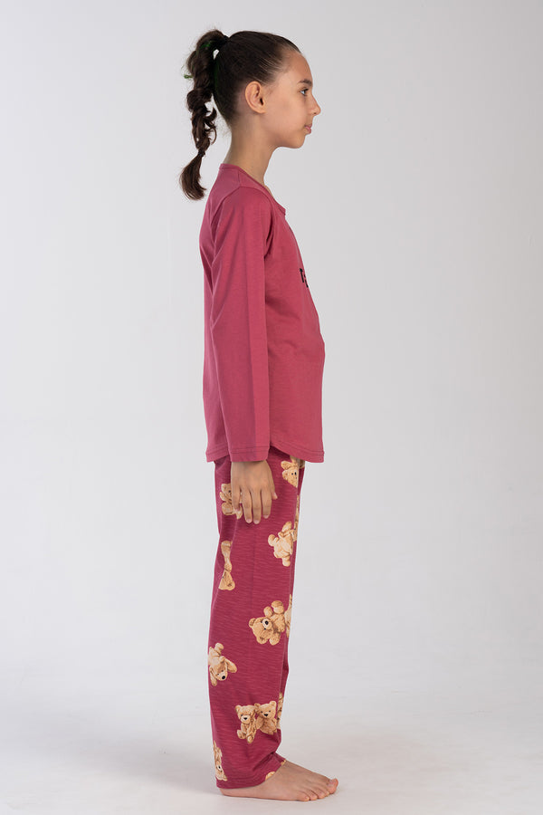 KIZ COCUK SUPREM UZUN KOL PIJAMA TAKIM 404050 - Vienetta1.GrupBORDO