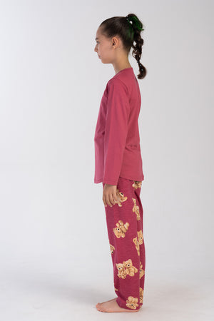 KIZ COCUK SUPREM UZUN KOL PIJAMA TAKIM 404050 - Vienetta1.GrupBORDO