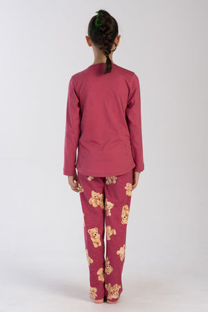 KIZ COCUK SUPREM UZUN KOL PIJAMA TAKIM 404050 - Vienetta1.GrupBORDO