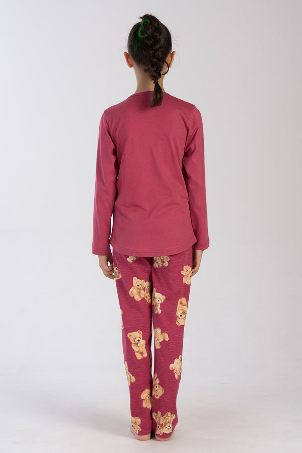 KIZ COCUK SUPREM UZUN KOL PIJAMA TAKIM 404050 - Vienetta1.GrupBORDO