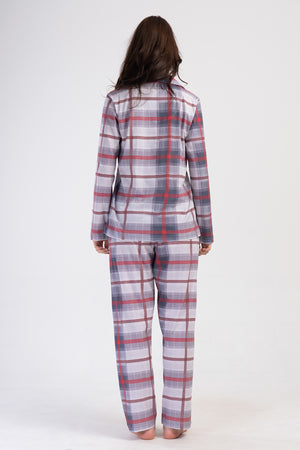 KADIN SUPREM XXL TAMAMI DUGMELI UZUN KOL PIJAMA TAKIM 404056 - Vienetta1.GrupGRI