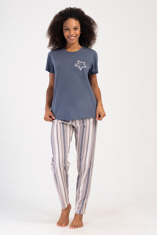 KADIN SUPREM XXL KISA KOL PIJAMA TAKIM 404099 - Vienetta1.GrupFUME