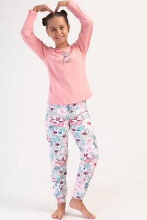 KIZ COCUK INTERLOK O YAKA UZUN KOL ETEGI OVAL PIJAMA TAKIM(1 - 2/5 - 6) 404134 - Vienetta1.GrupPEMBE