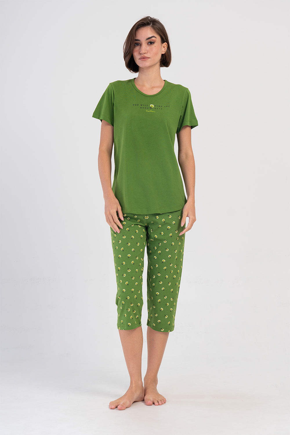 Woman Supreme Bright Green Capri Set