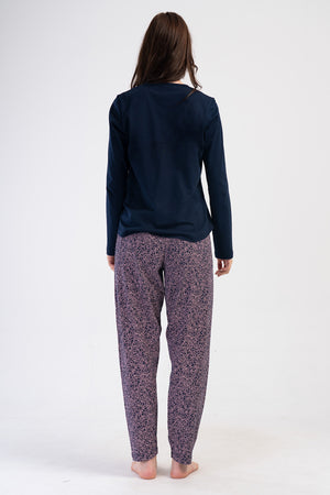 KADIN SUPREM XXL UZUN KOL PIJAMA TAKIM 405016 - Vienetta1.GrupY.LACIVERT