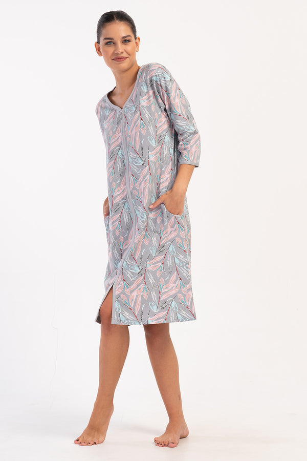 KADIN SUPREM FERMUARLI 3/4KOL EV ELBISESI 405027 - Vienetta1.GrupGRI