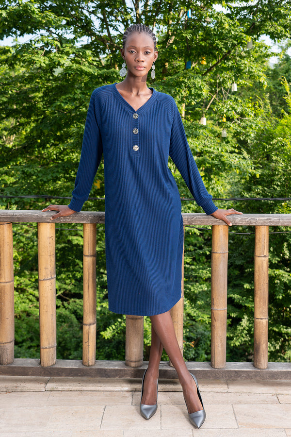 Woman Lycra V Neck Dress