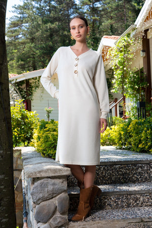 KADIN ELBISE LYC POLYVISCON PLUS 405056 - Vienetta1.GrupKREM