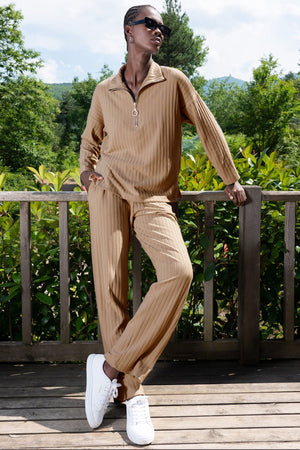 KADIN PANTOLON TAKIM LYC POLYVISCON PLUS 405062 - Vienetta1.GrupBEJ