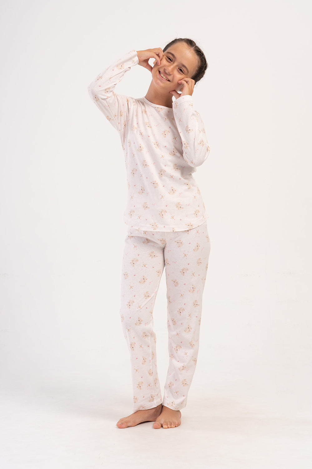 Kids' Girl Beige Supreme Pyjama Set
