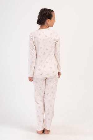 Kids' Girl Beige Supreme Pyjama Set