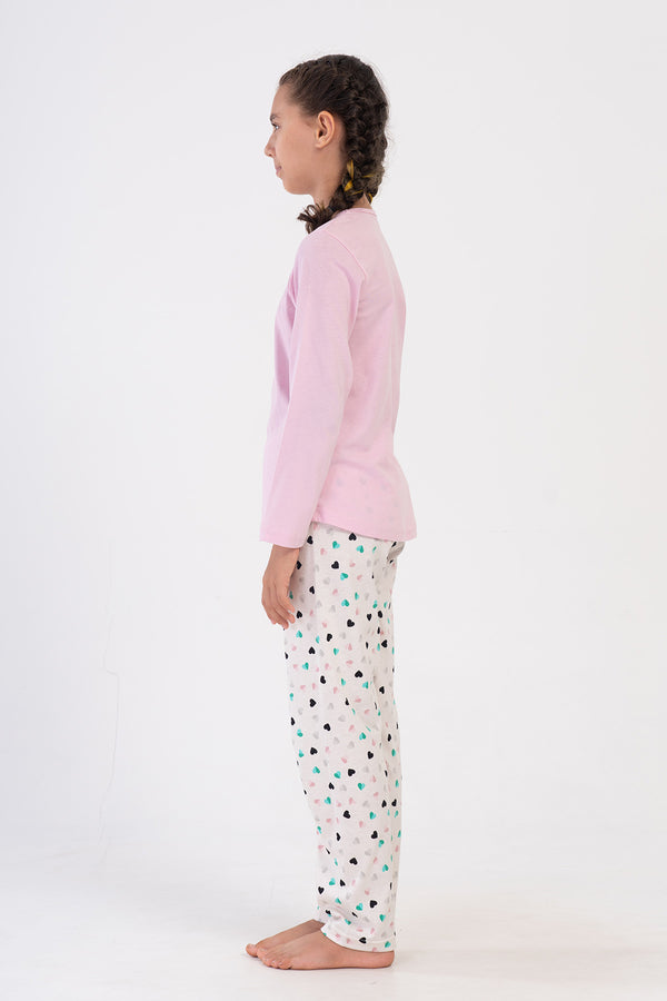 KIZ COCUK SUPREM UZUN KOL PIJAMA TAKIM(9 - 10/15 - 16) 405070 - Vienetta1.GrupPEMBE