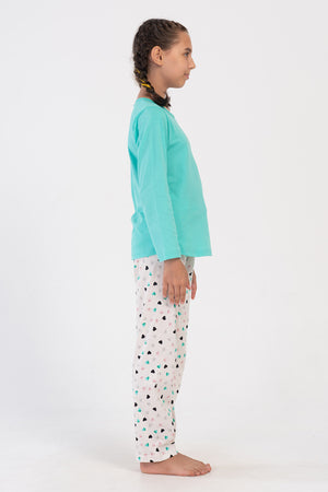 KIZ COCUK SUPREM UZUN KOL PIJAMA TAKIM(9 - 10/15 - 16) 405070 - Vienetta1.GrupPEMBE