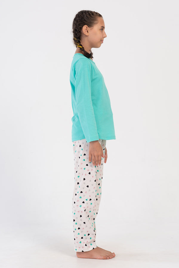 KIZ COCUK SUPREM UZUN KOL PIJAMA TAKIM(9 - 10/15 - 16) 405070 - Vienetta1.GrupPEMBE
