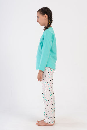 KIZ COCUK SUPREM UZUN KOL PIJAMA TAKIM(9 - 10/15 - 16) 405070 - Vienetta1.GrupPEMBE