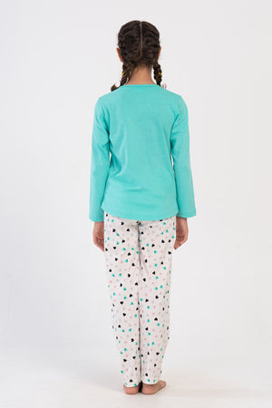 KIZ COCUK SUPREM UZUN KOL PIJAMA TAKIM(9 - 10/15 - 16) 405070 - Vienetta1.GrupPEMBE