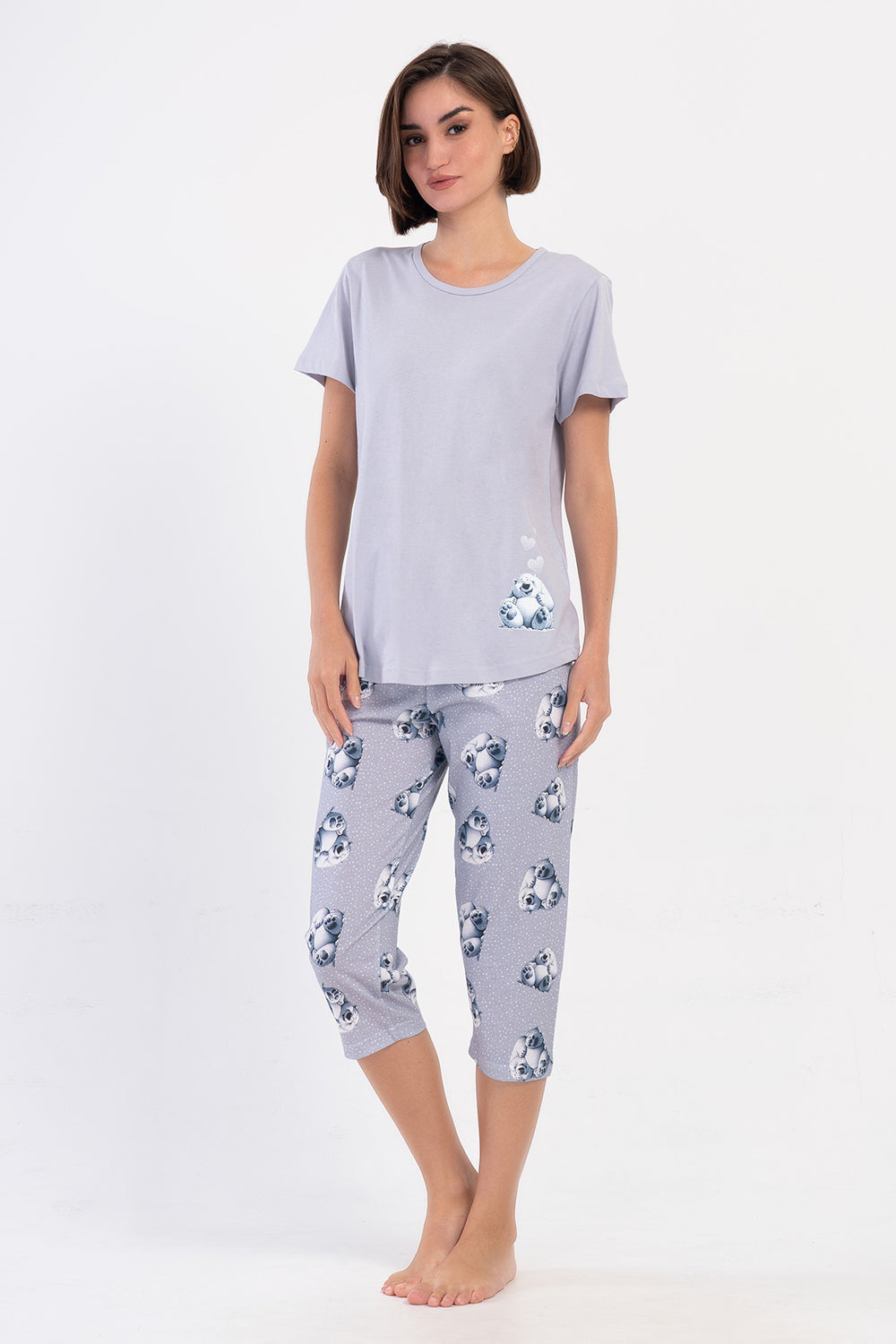 KADIN KISA KOL KAPRI TAKIM 405167 - Vienetta1.GrupGRI