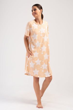 KADIN XXL KISA KOL TUNIK 405171 - Vienetta1.GrupBABY PINK